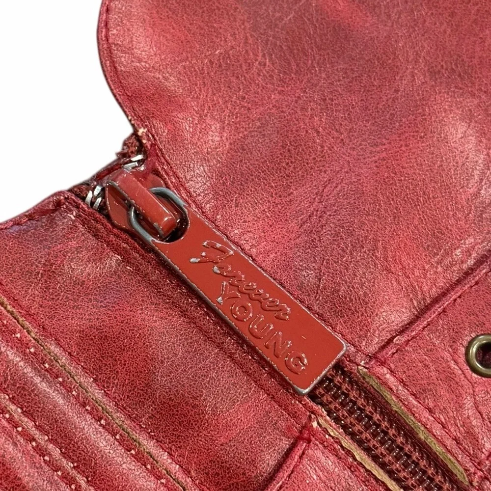 Forever Young ALKA Red Over The Knee Wedge Boots - Size 6
